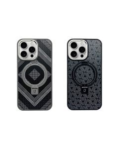 iPhone 16 Plus Carcasa Magsafe con Textura Patrón y Soporte (Mix)