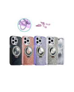 Samsung A06 Carcasa Purpurina con Soporte Anillo Magsafe