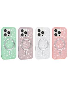 iPhone 16 Pro Max Carcasa Magsafe con Purpurina Diamantes Cromada