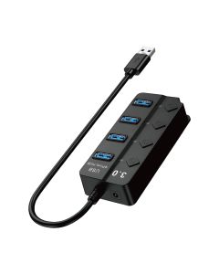 Adaptador  HU-02 HUB 4EN1 USB a USB con interruptores individuales 3.0