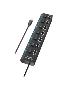 Adaptador HU-06 HUB 7EN1 Type-C A USB 2.0 Con Interruptor