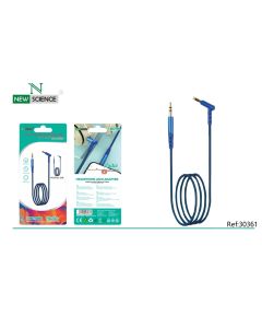(Azul) Cable de Audio Estereo de 3.5mm Modelo: D6