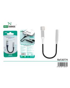 Adaptador Modelo D7 Audio Jack a Type C Metalizado