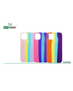 Carcasa Goma Arcoiris Trenzada iPhone 13 Pro 6.1" (Mix)