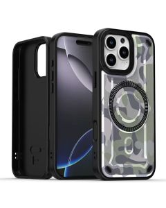 iPhone 17 Funda Antigolpes con Diseno Camuflaje y Aro Magnético