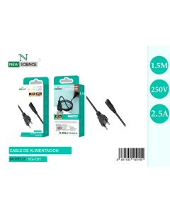 Cable de Alimentación a Conector C7 1.5M 2.5A/250V YG-101