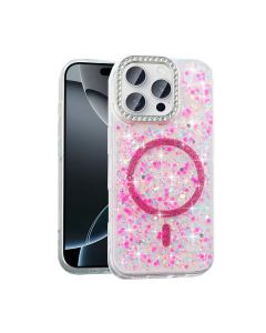 iPhone 16 Pro Max Funda Magnética con Purpurina y Brillantes Magsafe