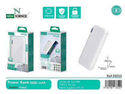 Power Bank 5000Mah Mod：Y006 blanco